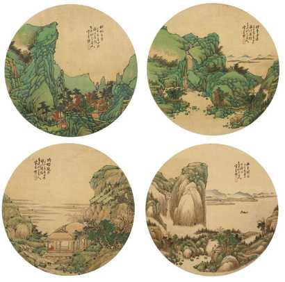 宋星樵 壬午（1882年）作 山水（四片） 镜心